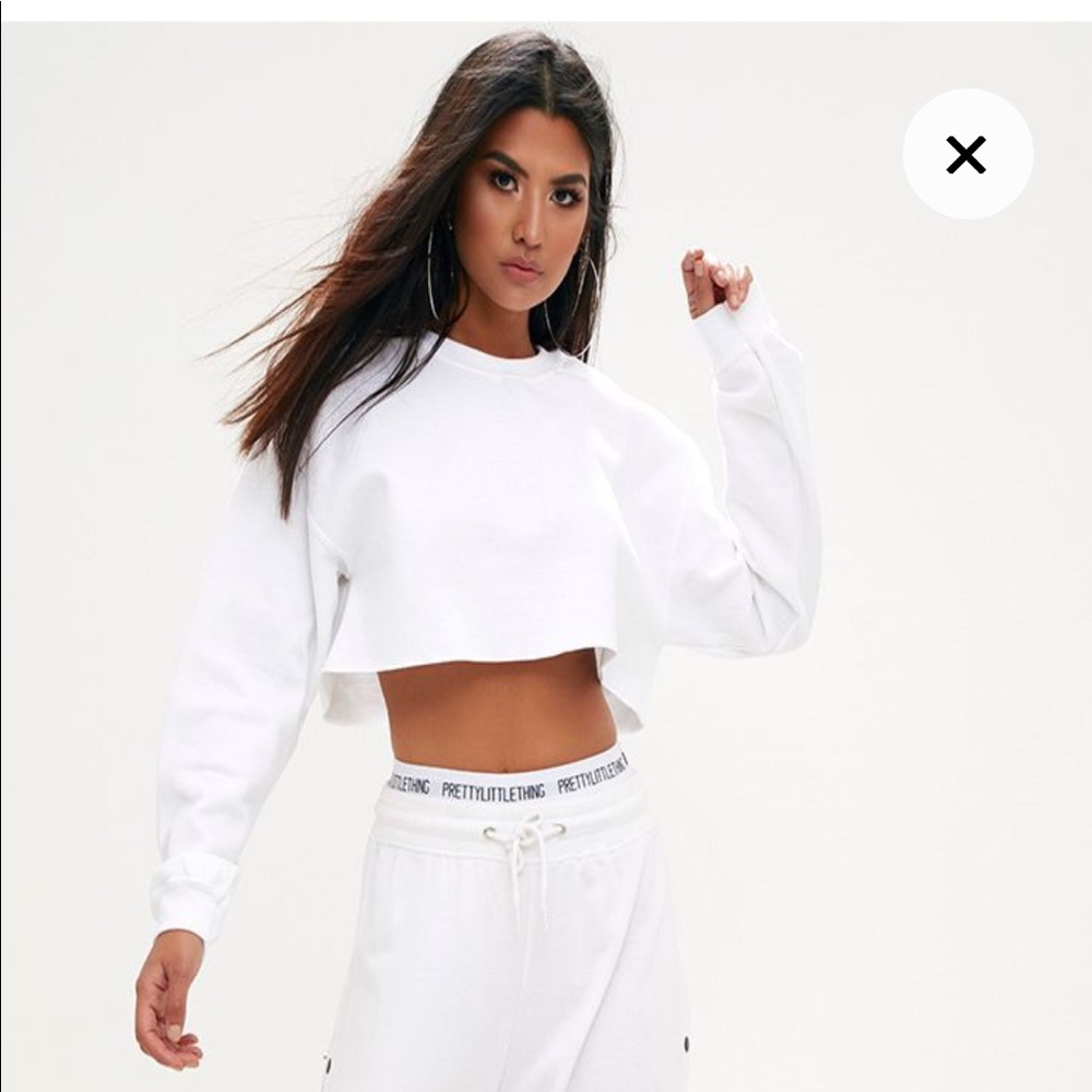 PLT White Ultimate Cropped Sweater